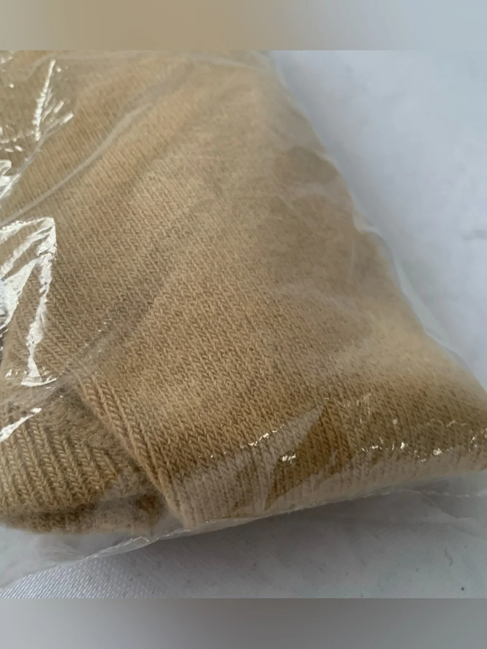 Vintage Sears Tan Ribbed tights Size S (013) Brand New Originally Sealed
